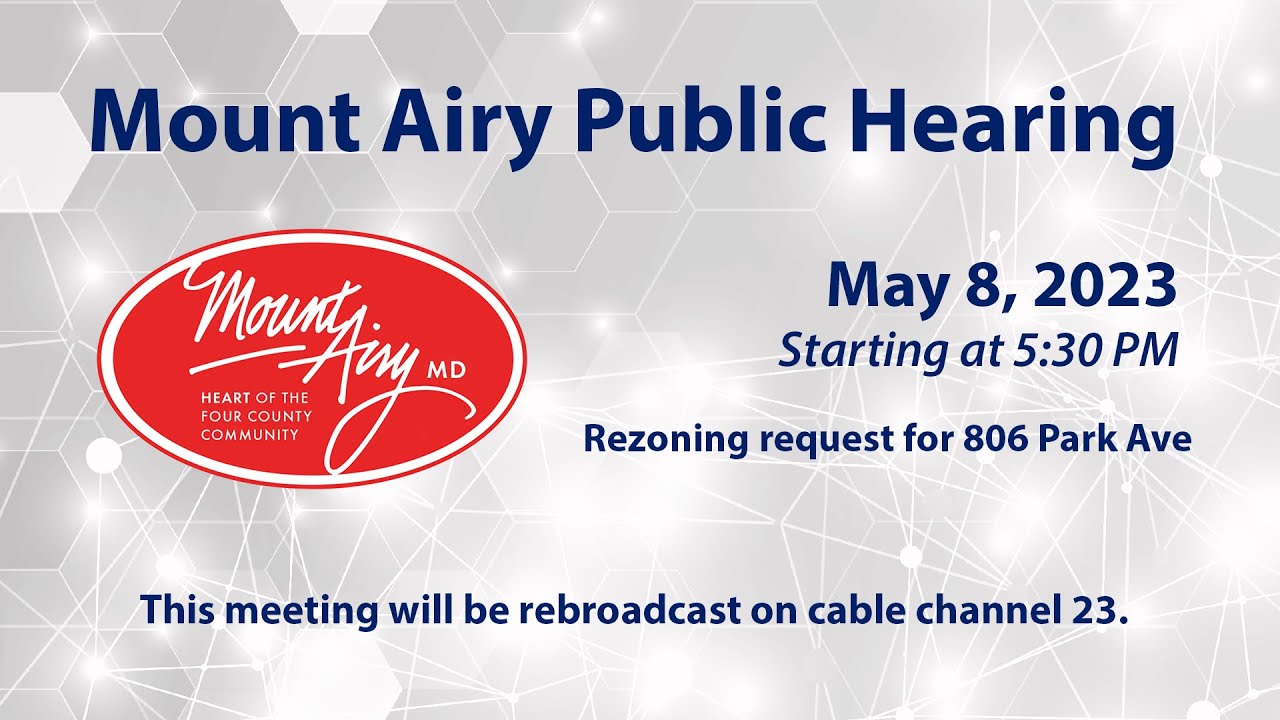 Mount Airy Public Hearing 5-8-2023