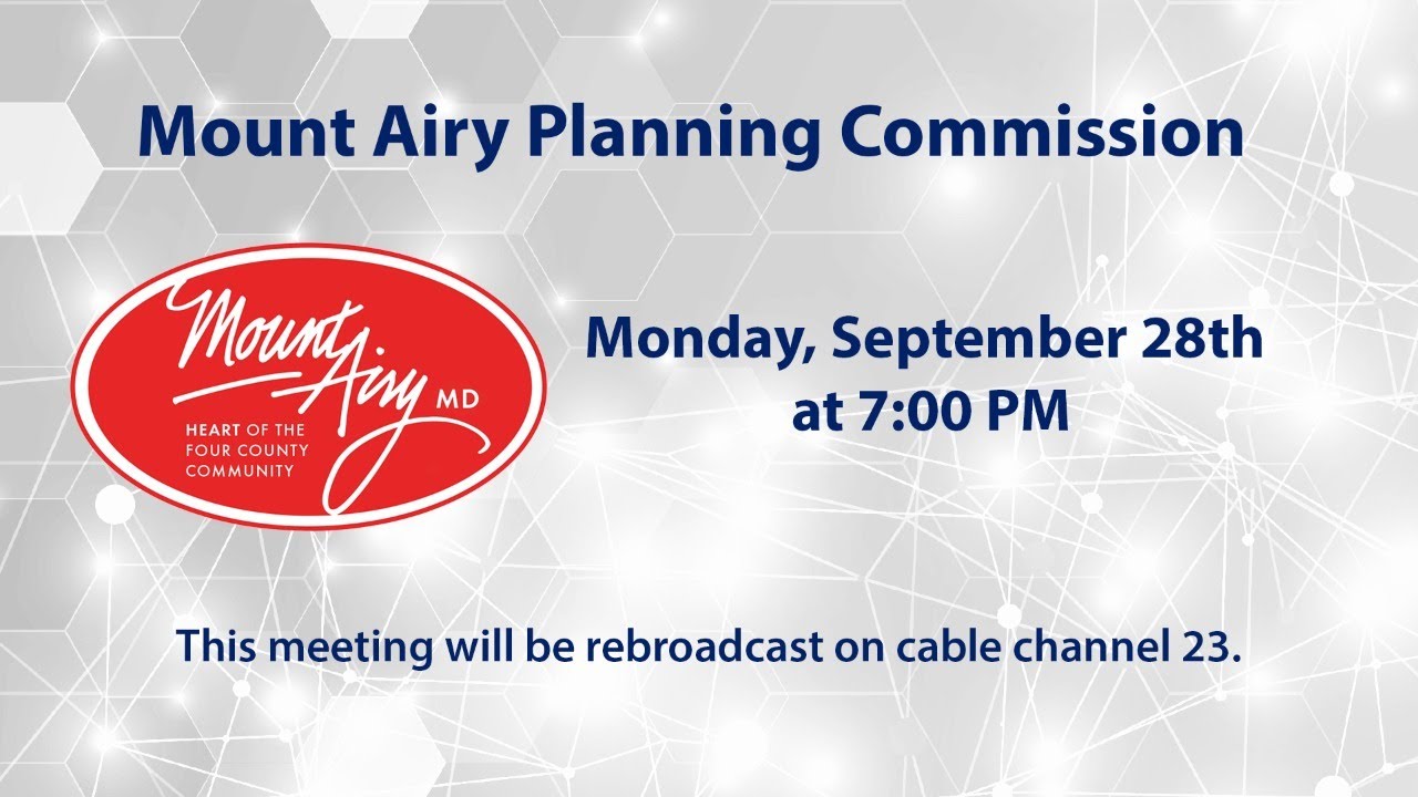 Mount Airy Planning Commission Meeting 9-28-20