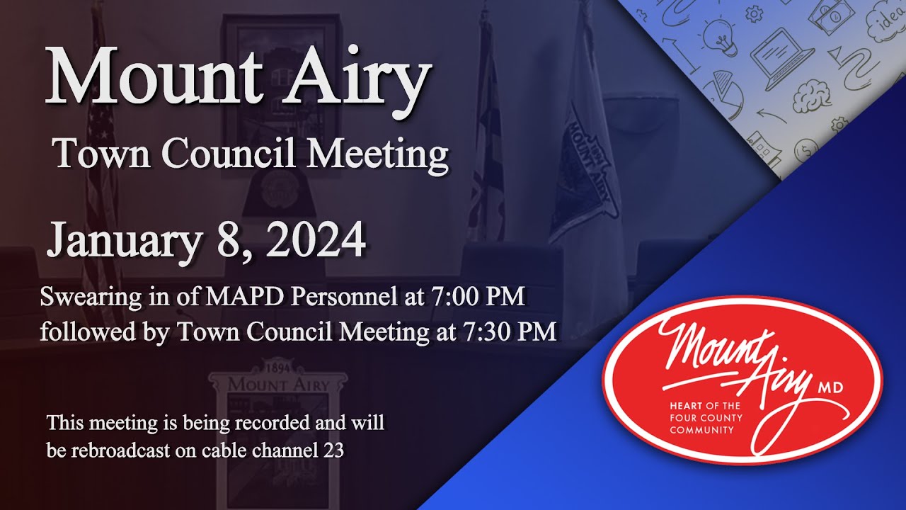 Mount Airy Town Council Meeting 1-8-2024