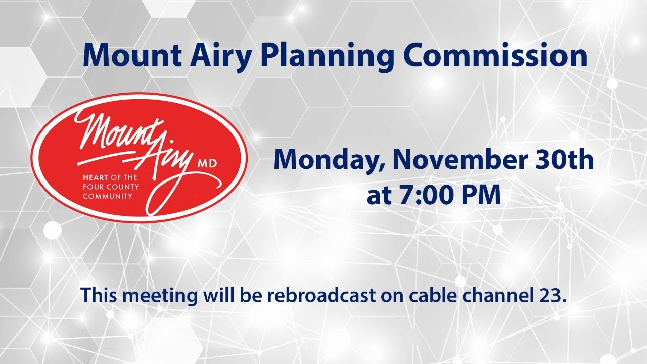 Mount Airy Planning Commission Meeting 11-30-2020