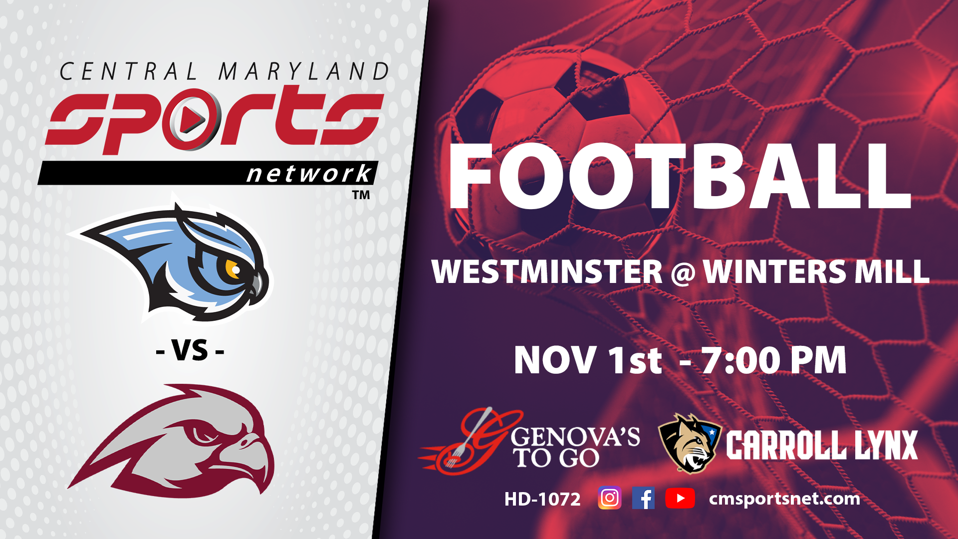 Westminster At Winters Mill Football 11-1-2024