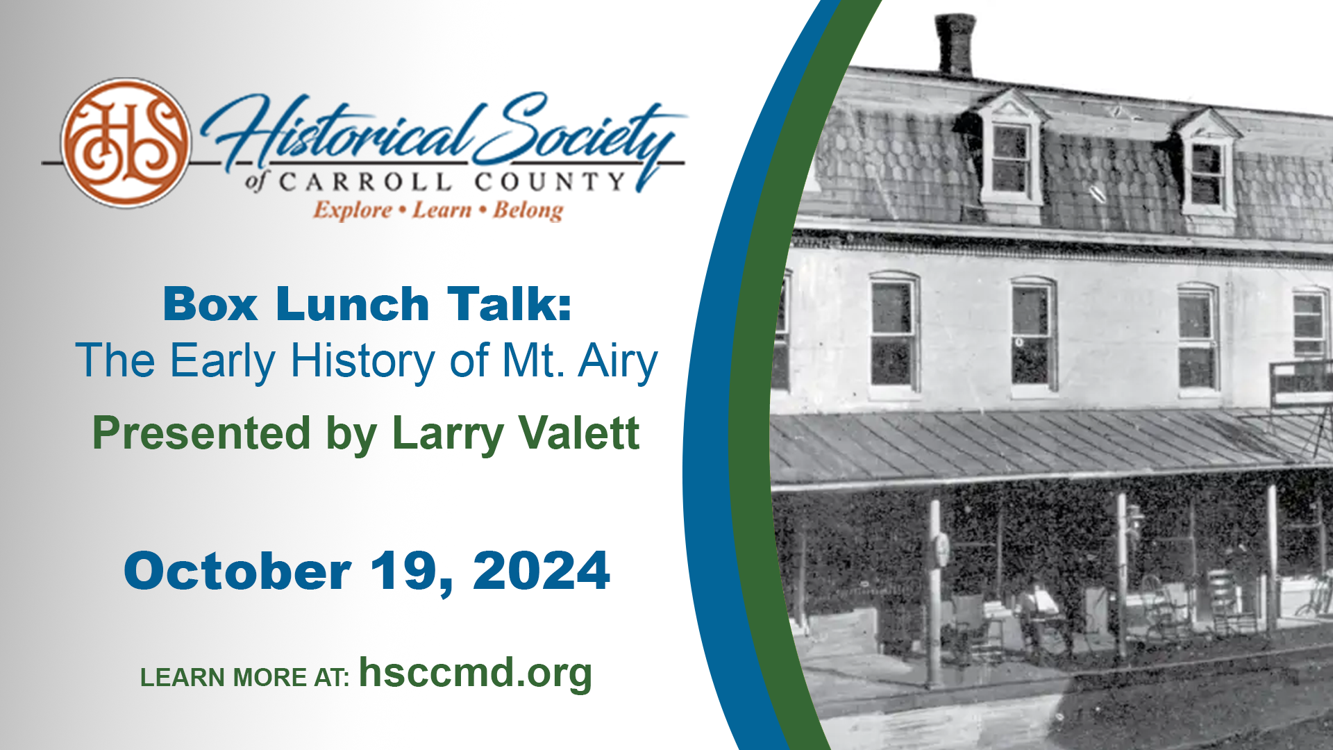 Box Lunch Talk: The Early History Of Mount Airy 11-19-2024