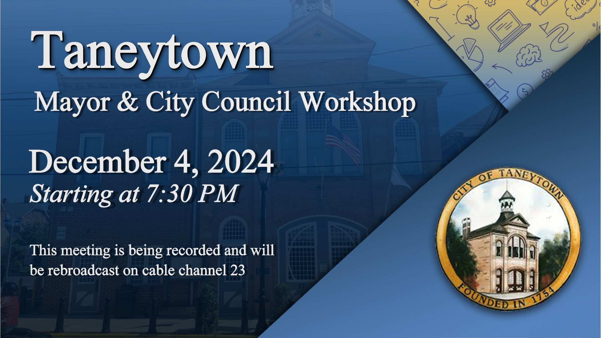 Taneytown Mayor & City Council Workshop 12-4-2024