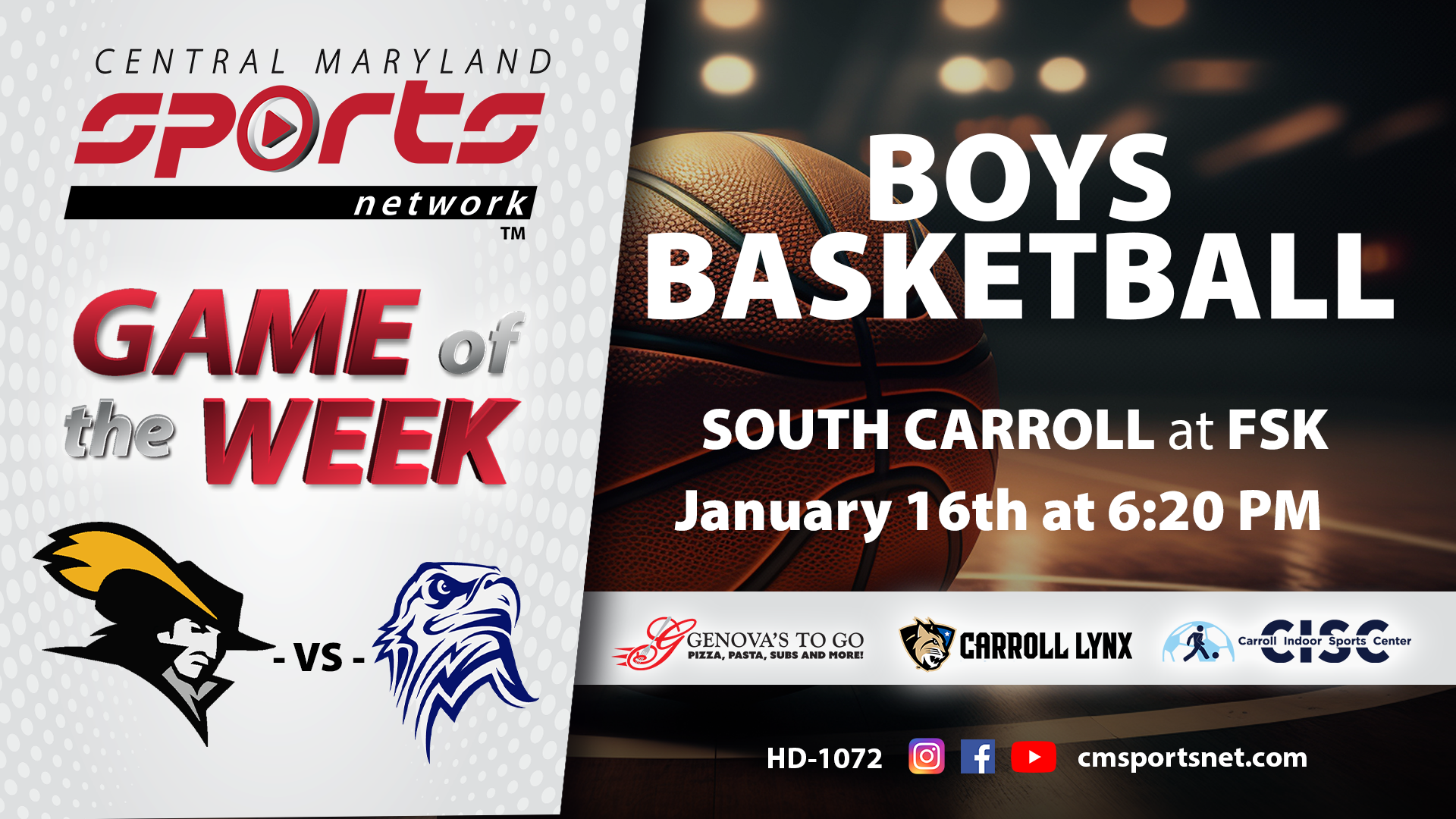South Carroll At Francis Scott Key Boys Basketball 1-16-2025