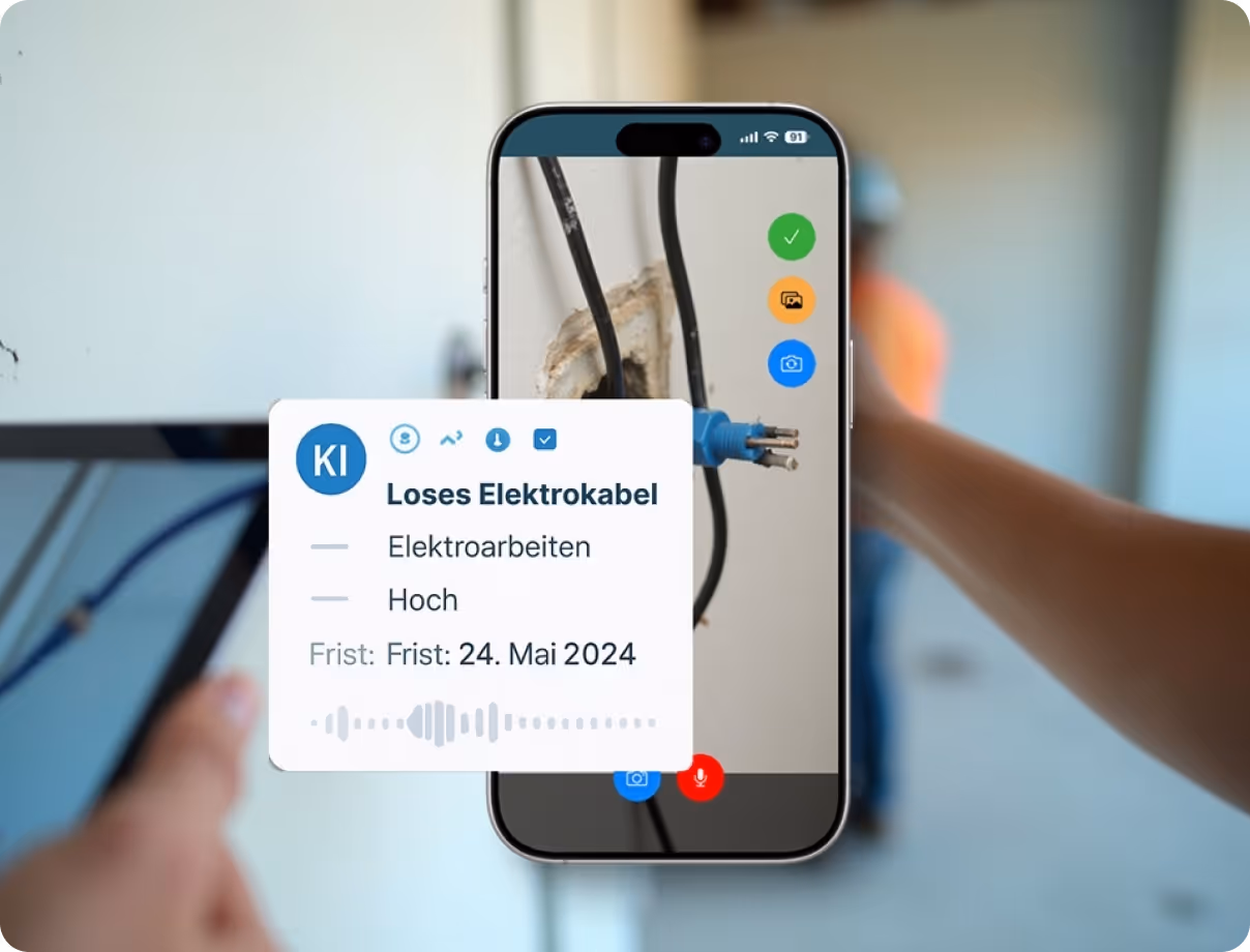 Der flexxter App KI-Agent bei der Arbeit auf einem Handy