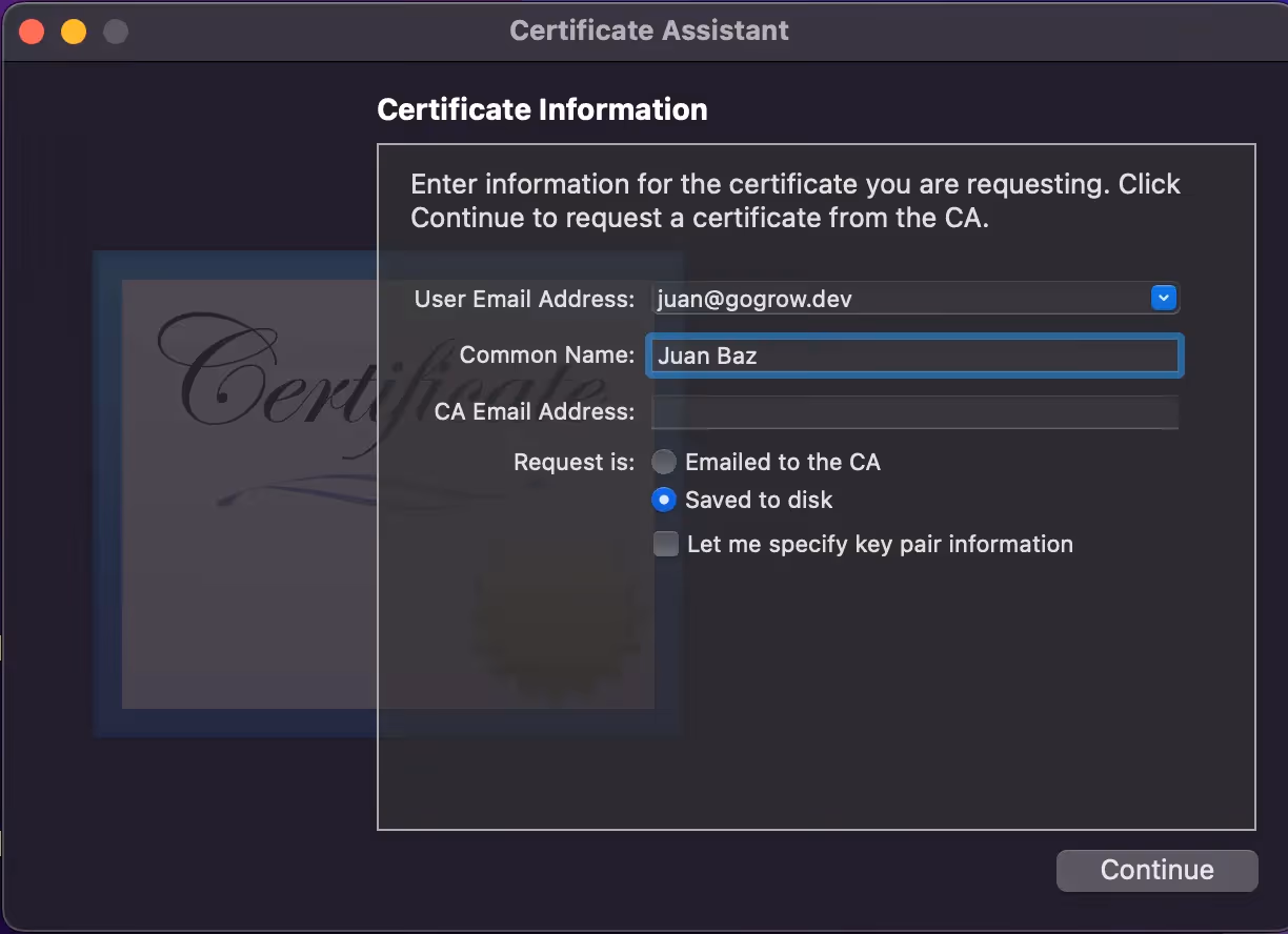 Certificate Assistant