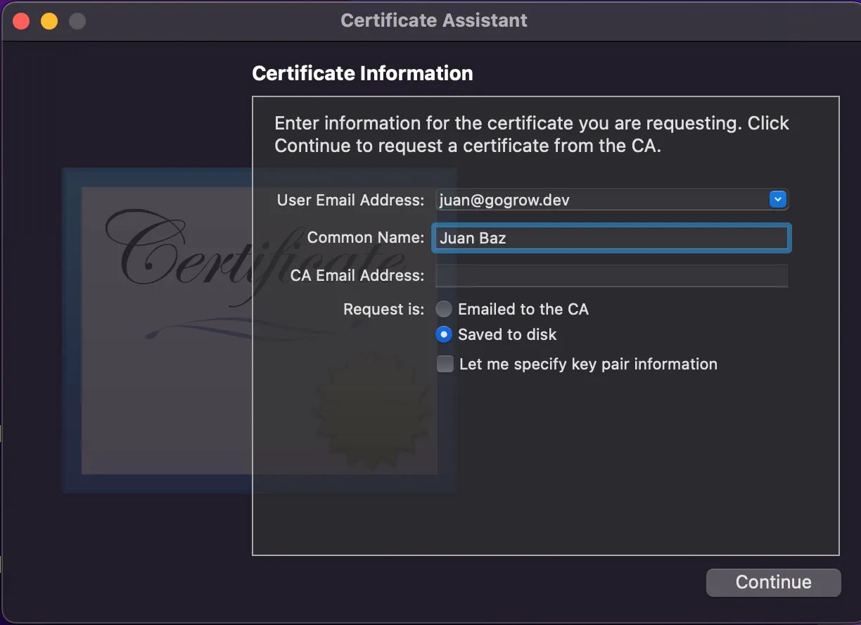 Certificate Assistant