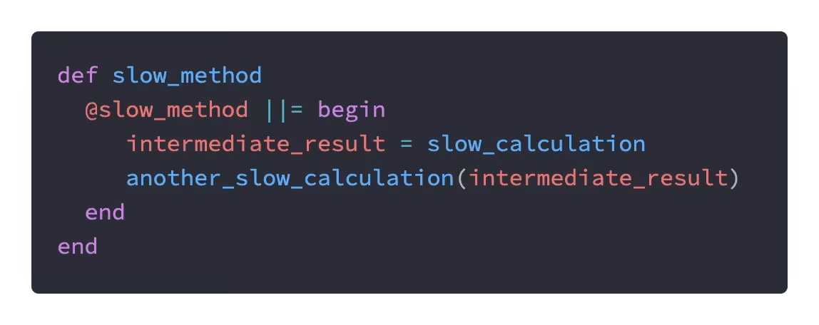 Code using a slow method that memoizes the result of multiple methods using blocks