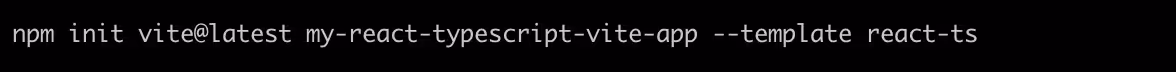 A command that goes on the terminal to create a React project with Vitest and Typescript (npm init vite@latest my-react-typescript-vite-app --template react-ts)