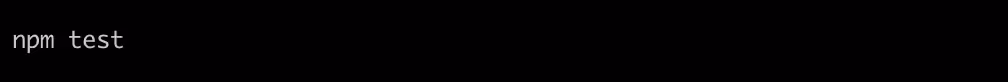 A command that goes on the terminal to run the test (npm test)