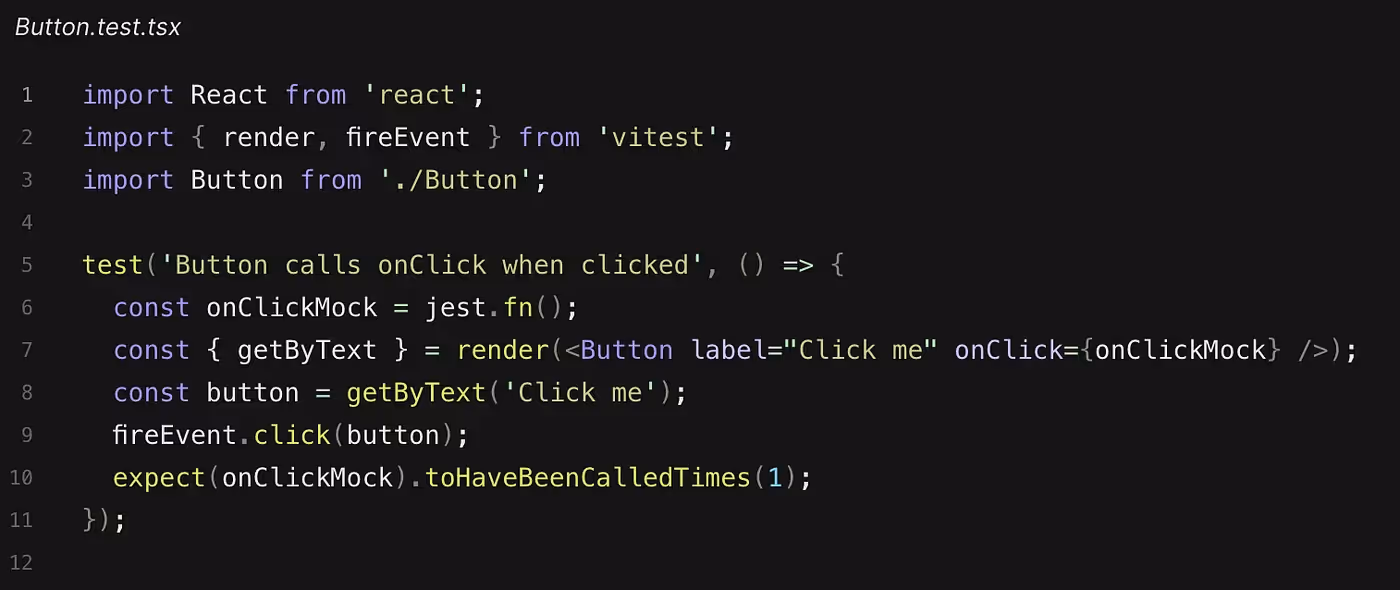 A code that imposrts the button that you just created and a code to test the button