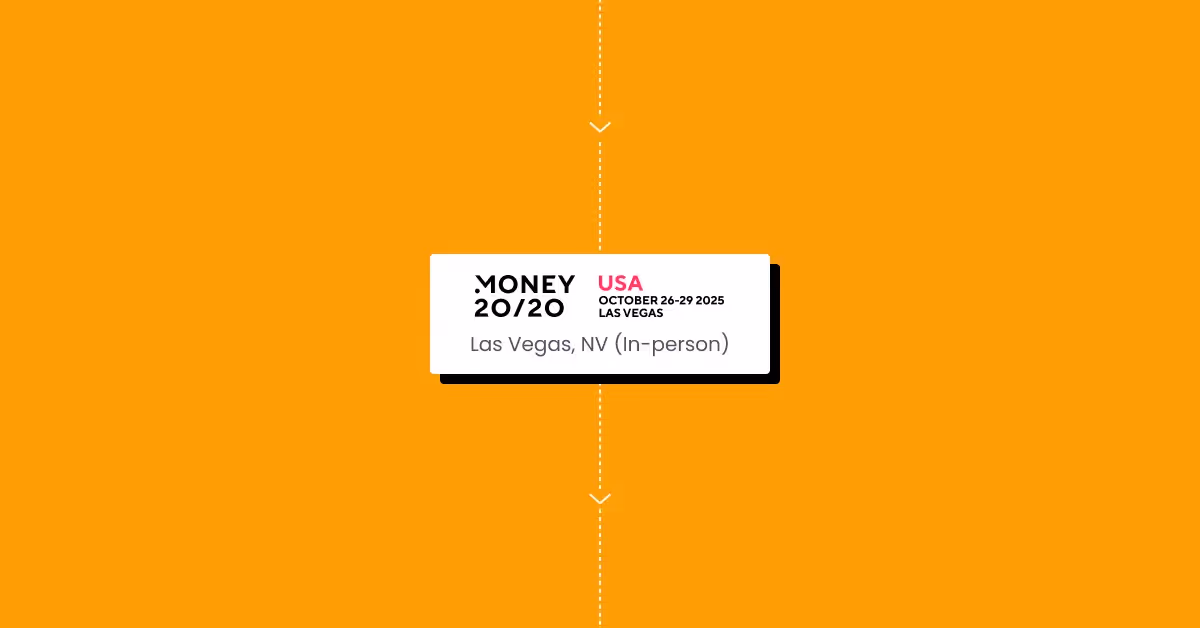 Money 20/20 USA 2025 Logo over yellow background.