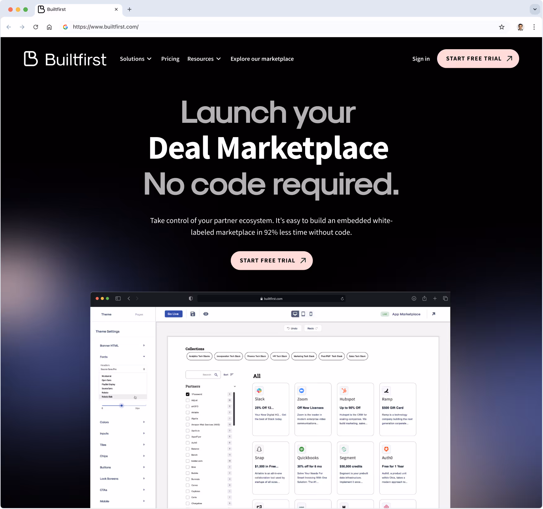 Builtfirst landing page