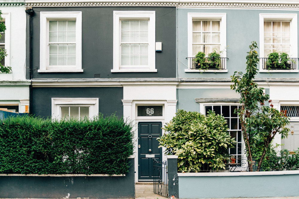 A row of terraced UK houses, representing the property a mortgage borrower is looking to buy