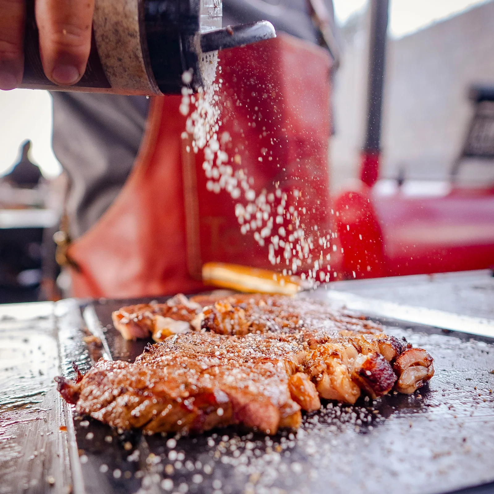 street food catering door swannery - het eten wordt bereid