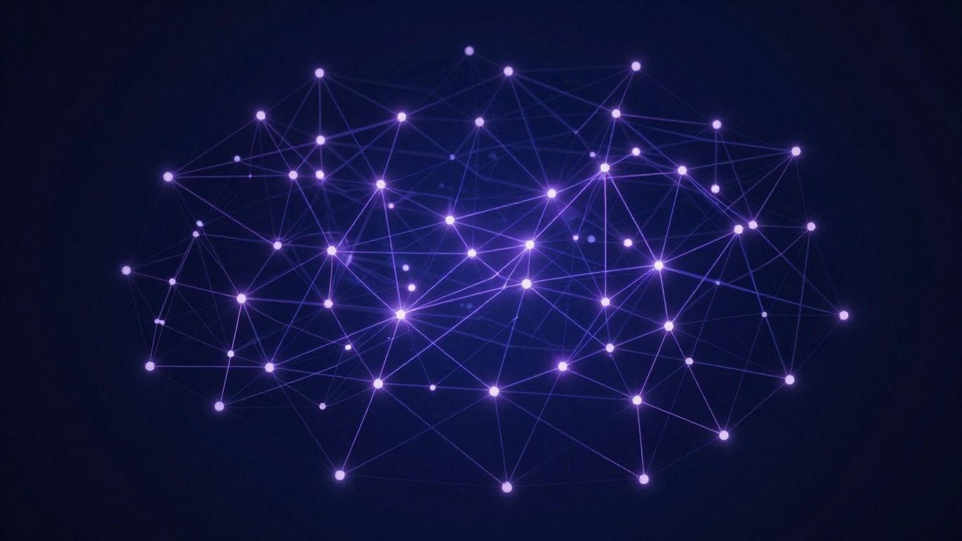 Abstract glowing network of data points