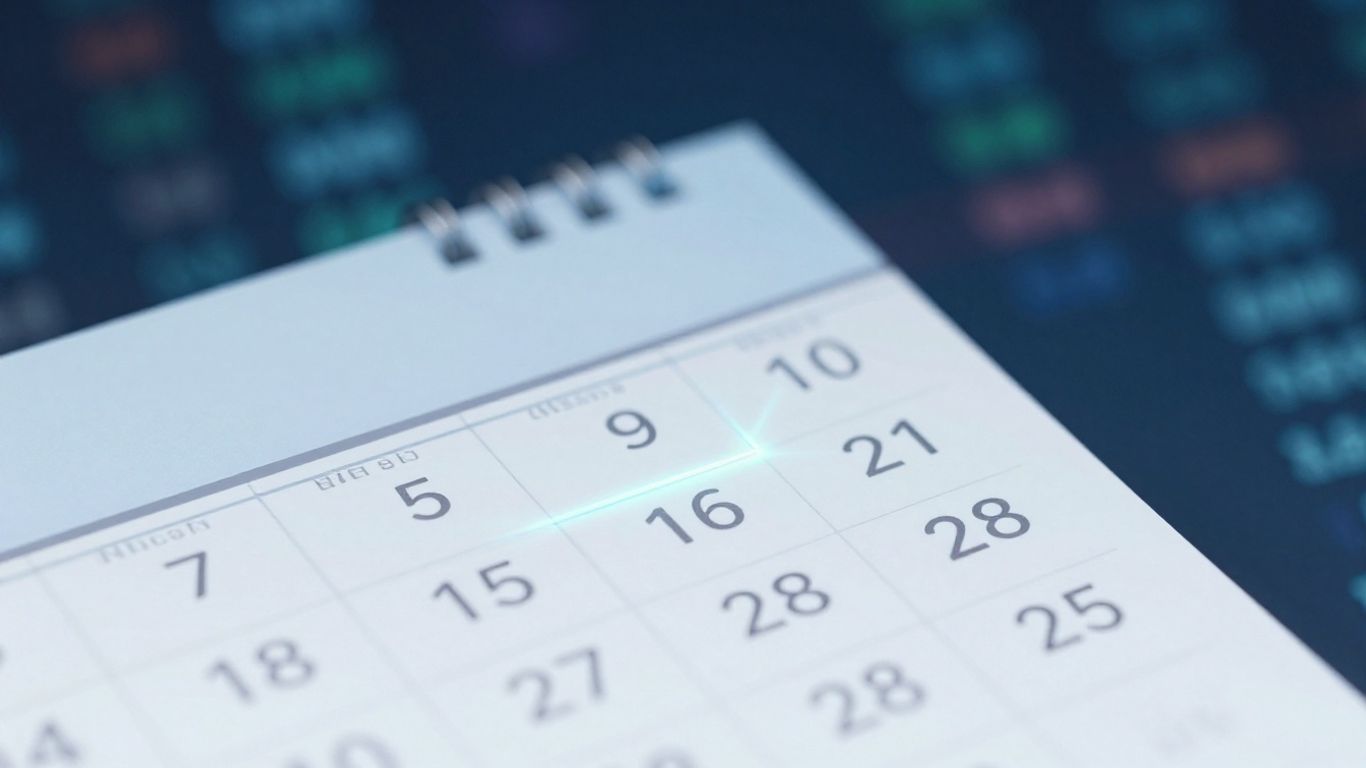 Calendar with highlighted date range