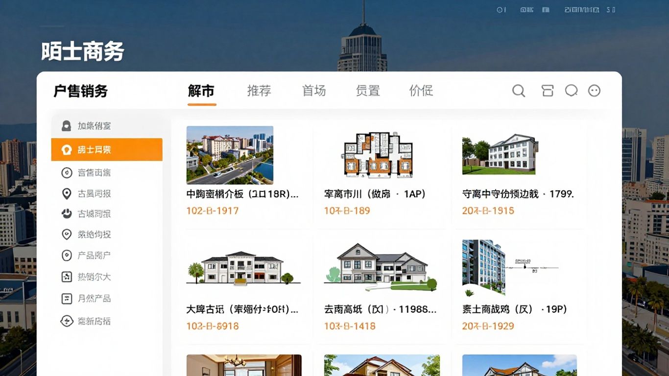 Digital interface of a property sales database.
