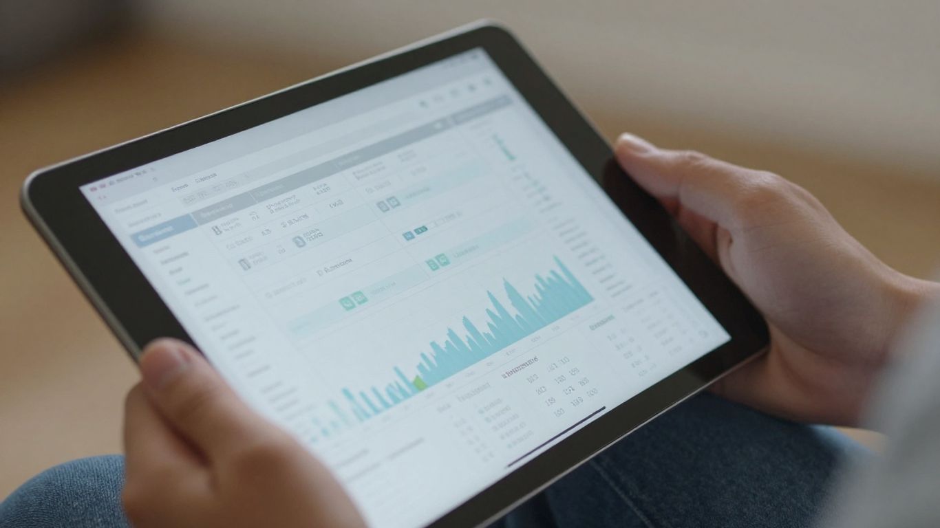 Hands holding tablet with e-commerce data