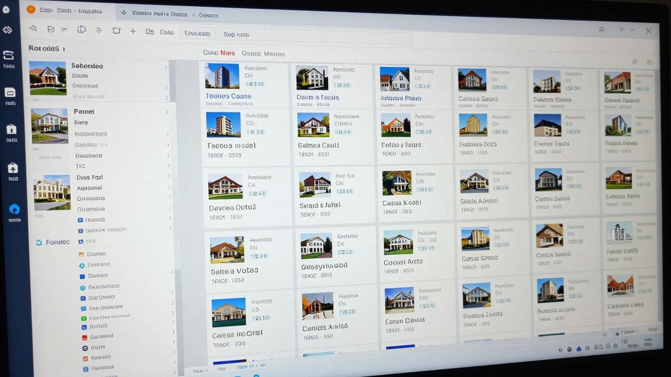 Digital interface showing MLS property listings