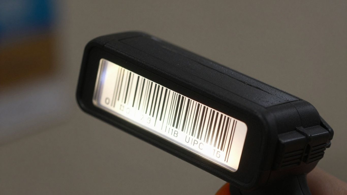 Barcode scanner light on a product UPC