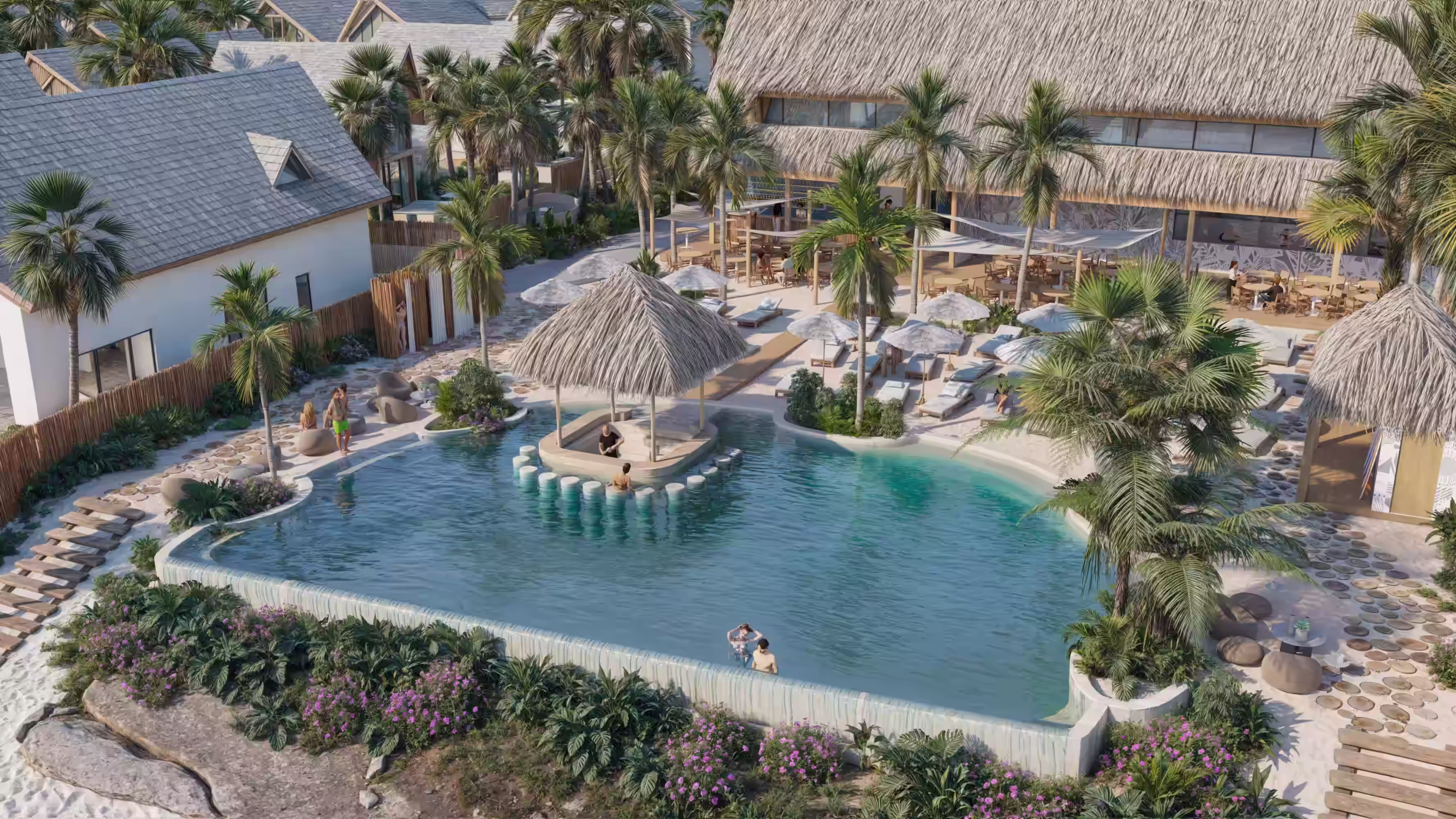 pool view from above of the Azure complex