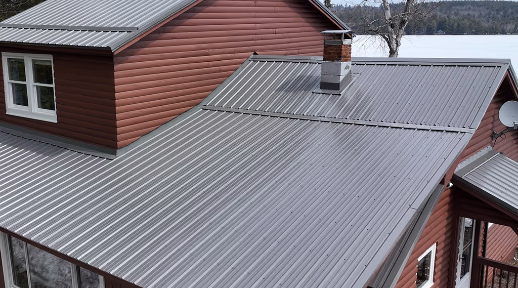 an example of screw down metal roofing