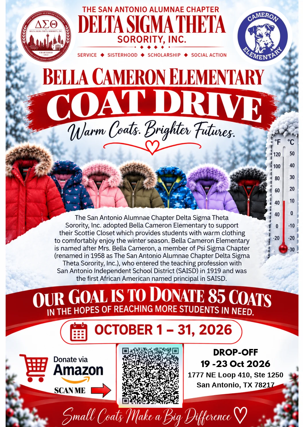 Bella Cameron Elementary Coat Drive