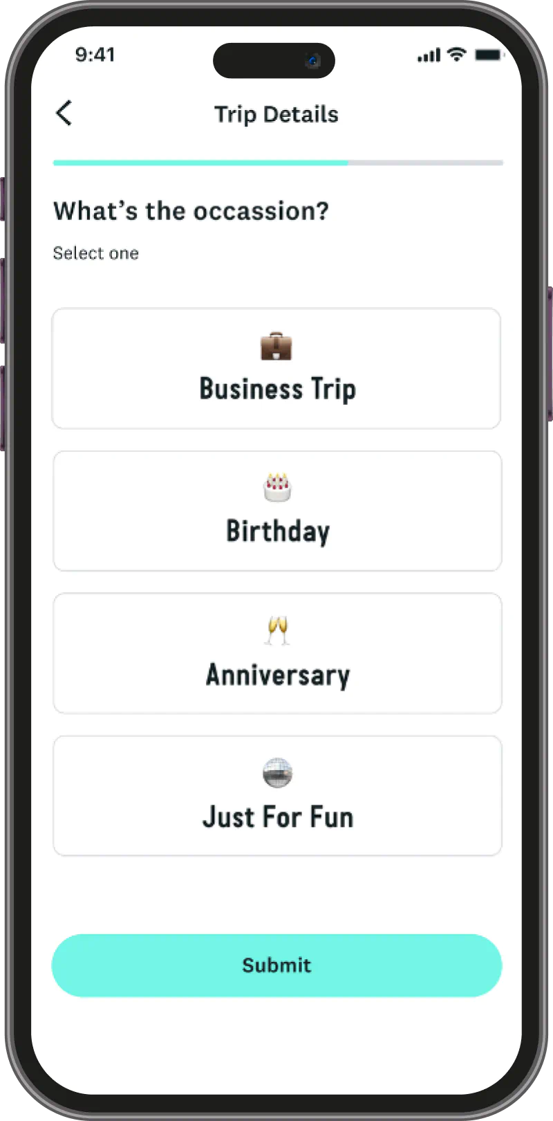 A screenshot of the trip details page in the Safara app