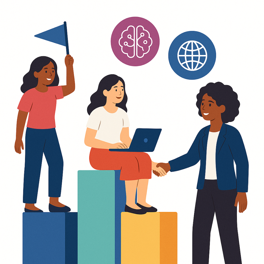 An image of three women in tech