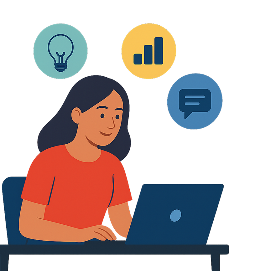 An image of woman working