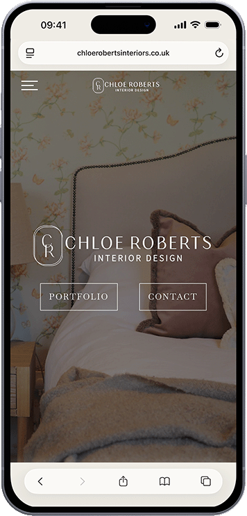 Iphone mockup of Chloe Roberts