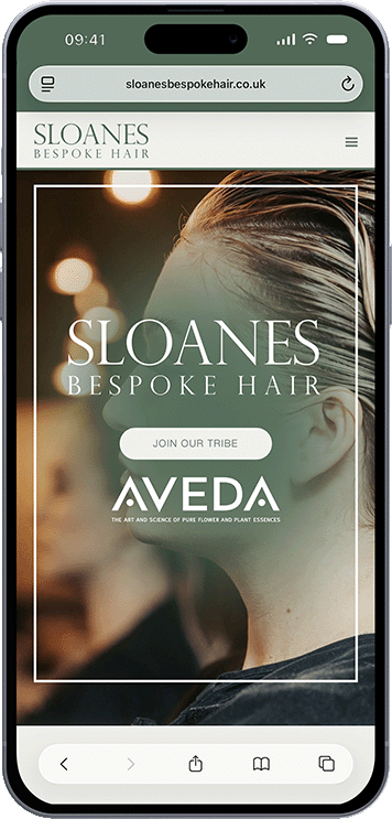 Iphone mockup of Sloanes bespoke hair