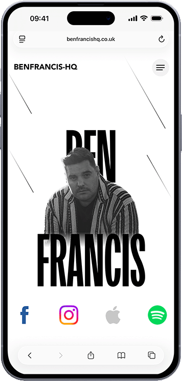 Iphone mockup of Ben francis hq
