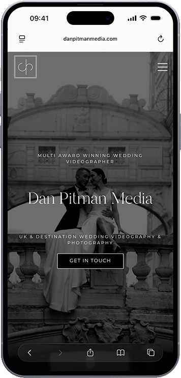 Iphone mockup of Dan Pitman Media