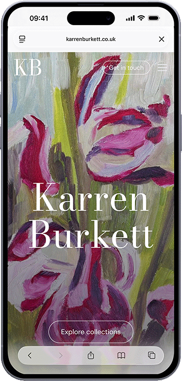 Iphone mockup of Karren Burkett Art