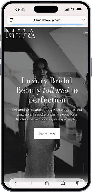 Iphone mockup of JF Bridal Makeup