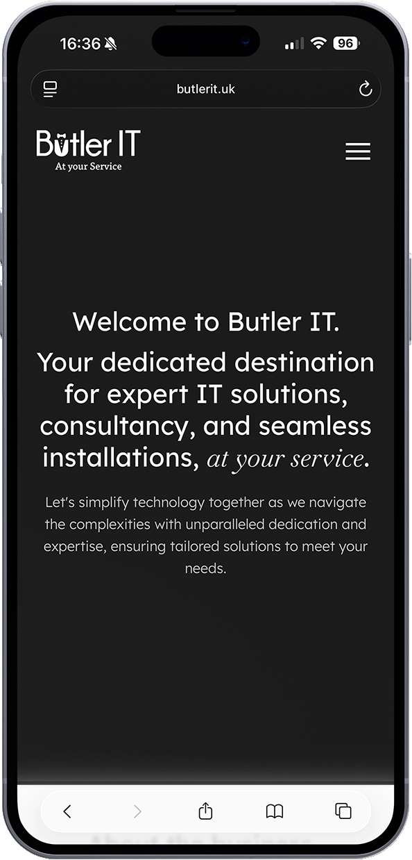 Iphone mockup of Buter IT