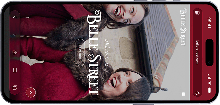 Iphone mockup of Belle Street