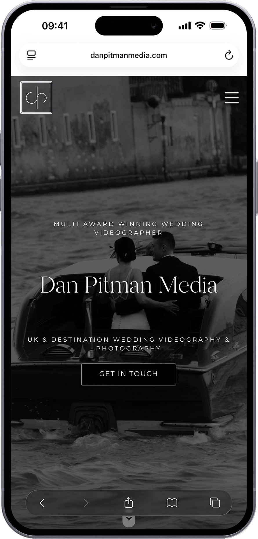A website mockup in an iphone