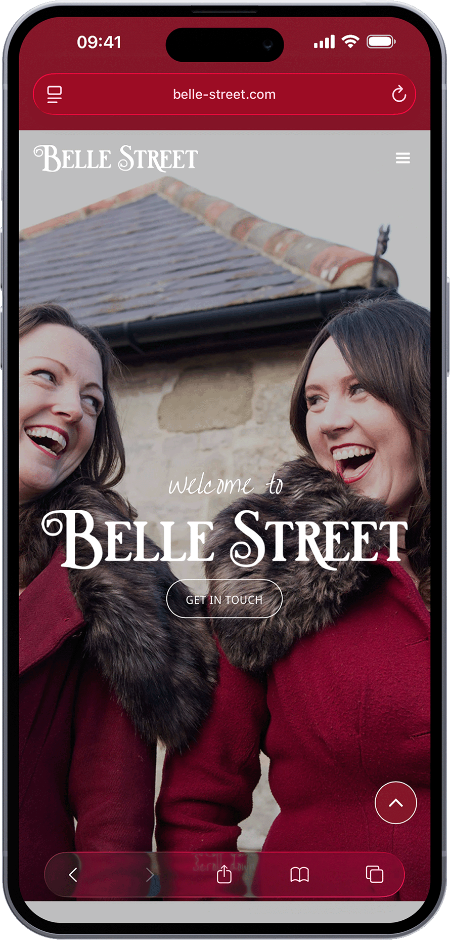 A website mockup in an iphone