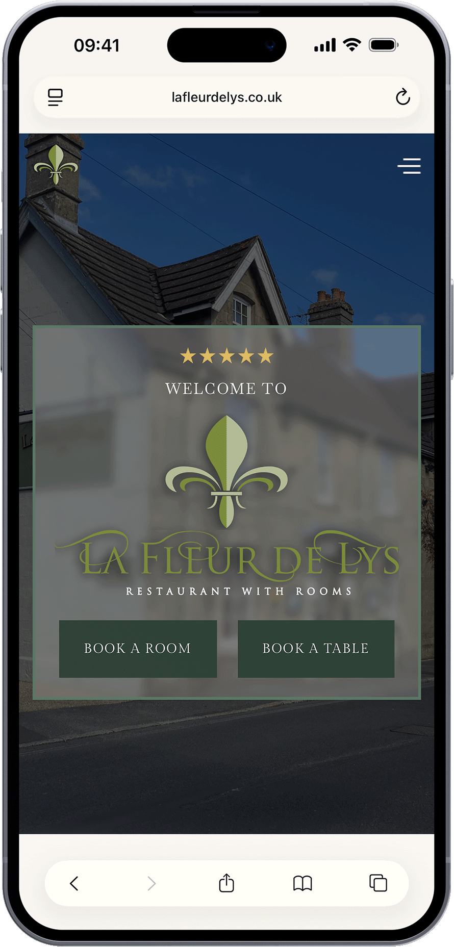 A website mockup in an iphone