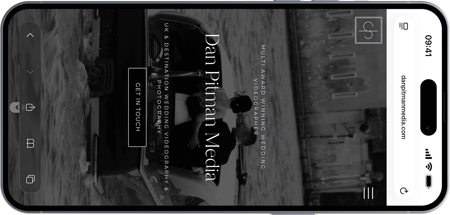 A website mockup in an iphone