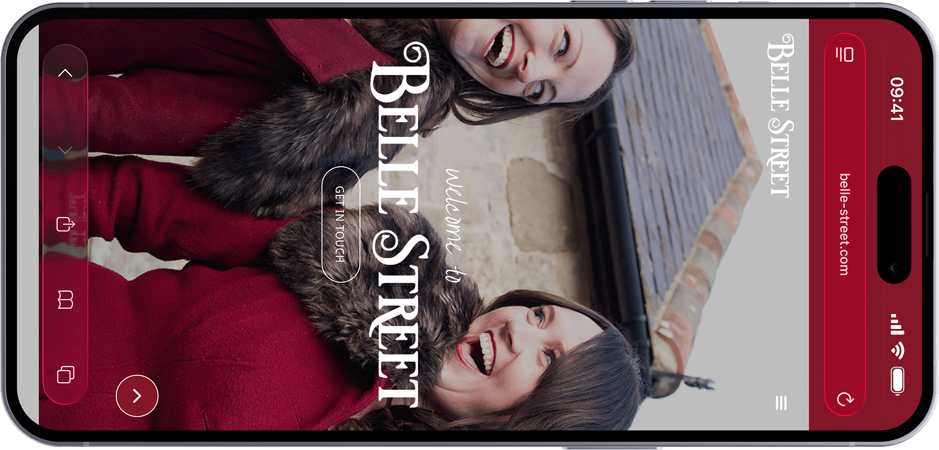 A website mockup in an iphone