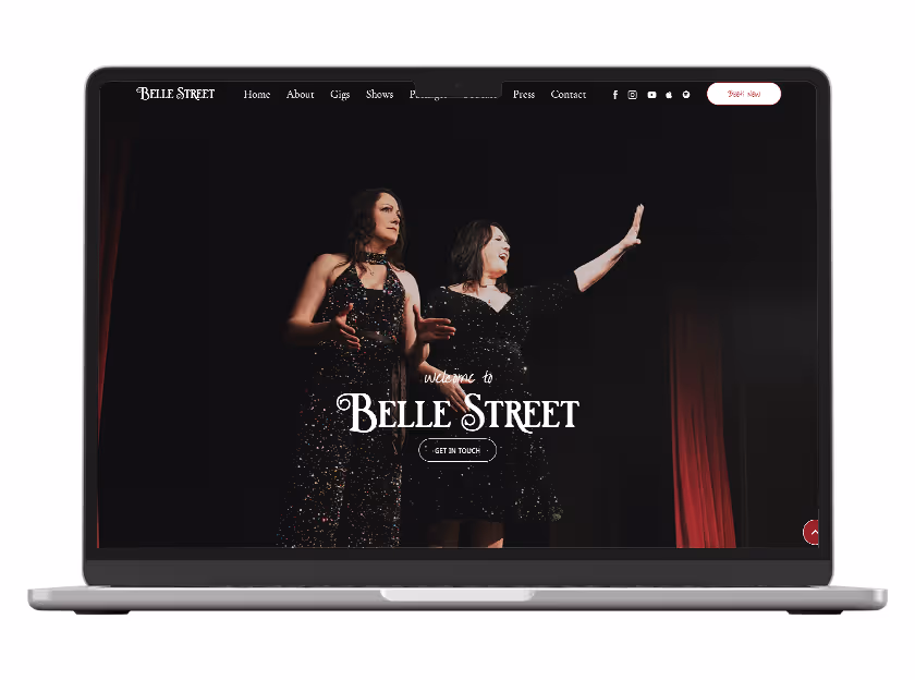 Mockup of the website of BelleStreet