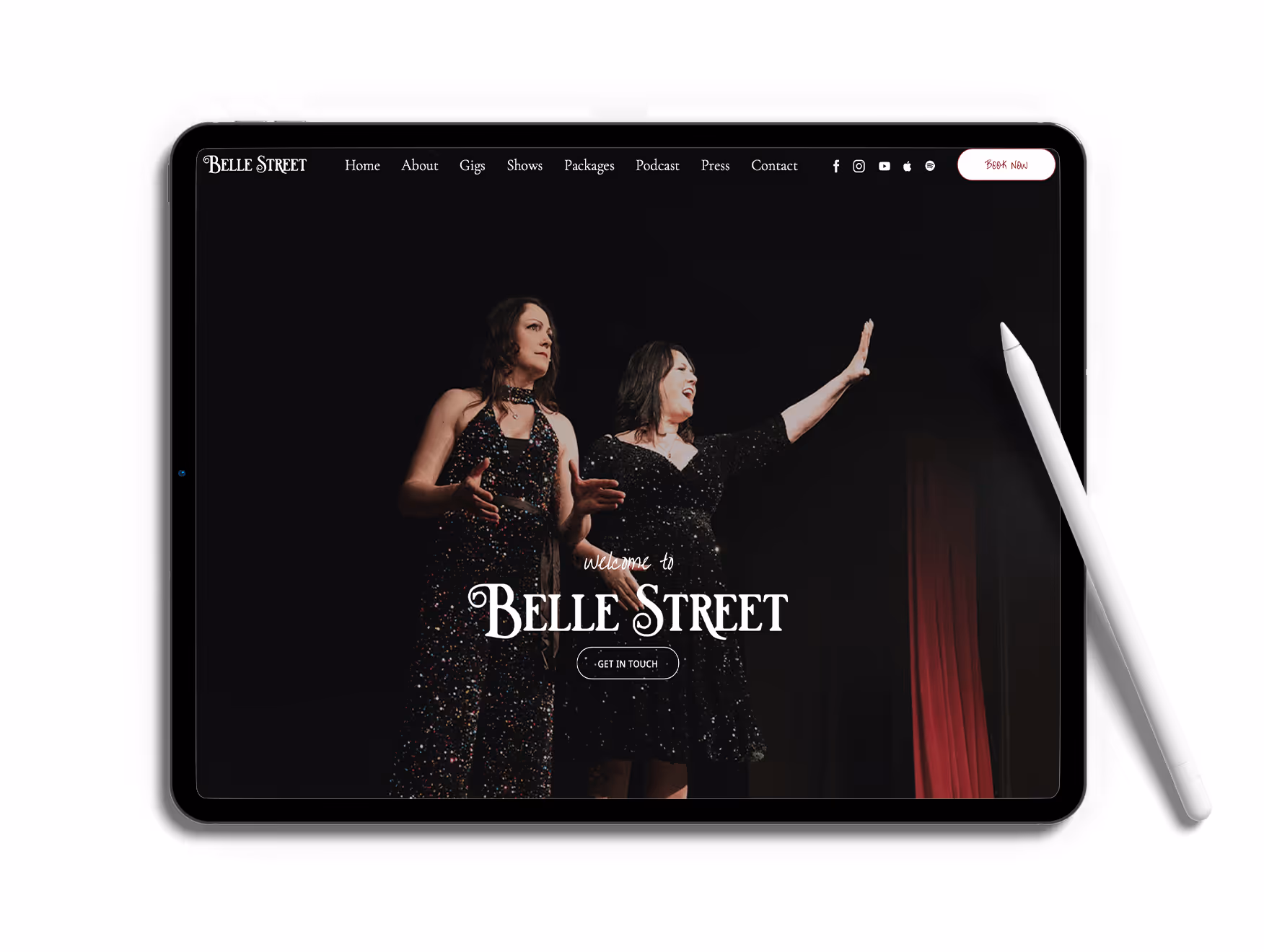Mockup of the website of BelleStreet