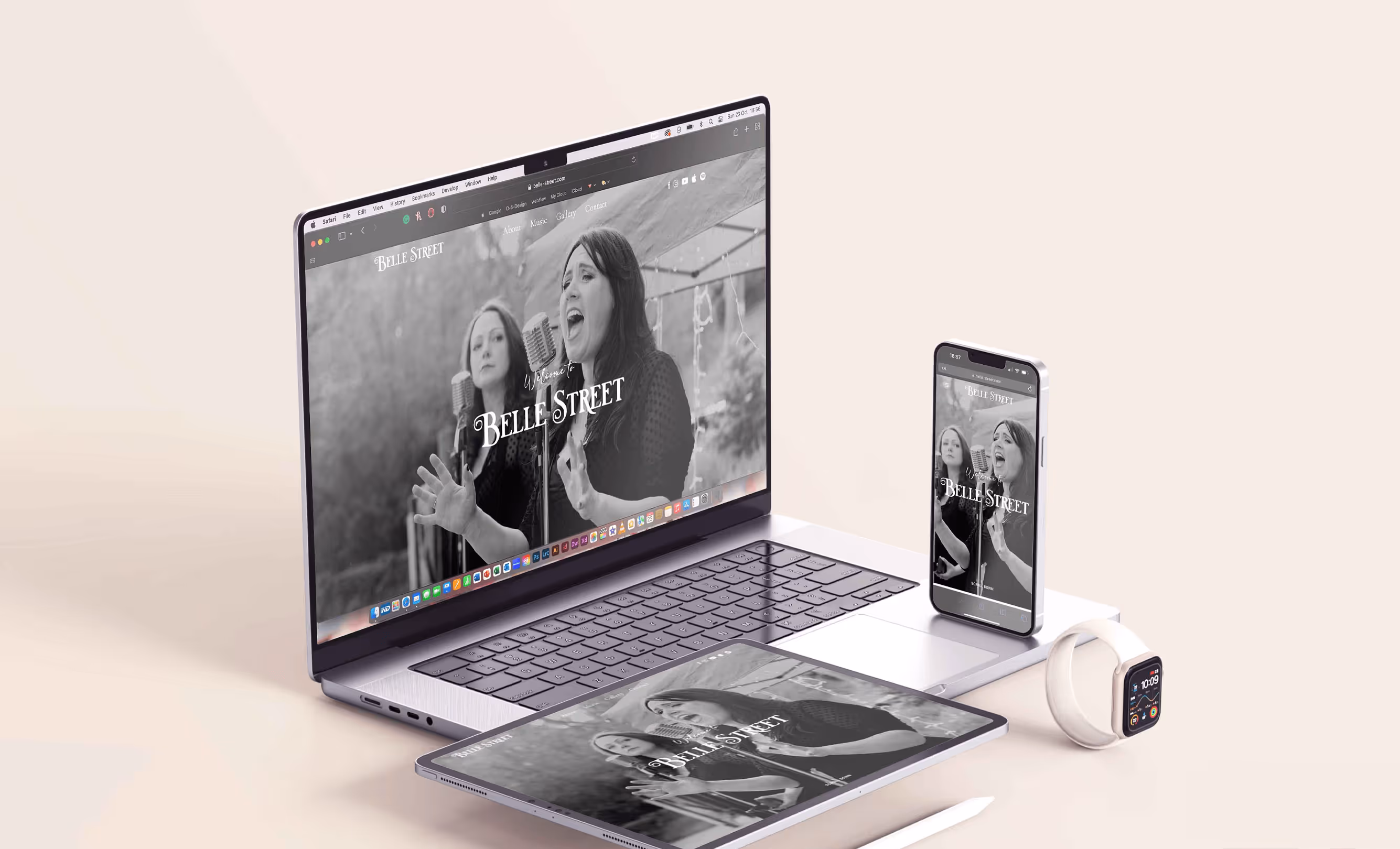 Mockup of the website of BelleStreet