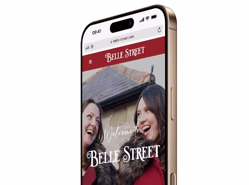 Mockup of the website of BelleStreet