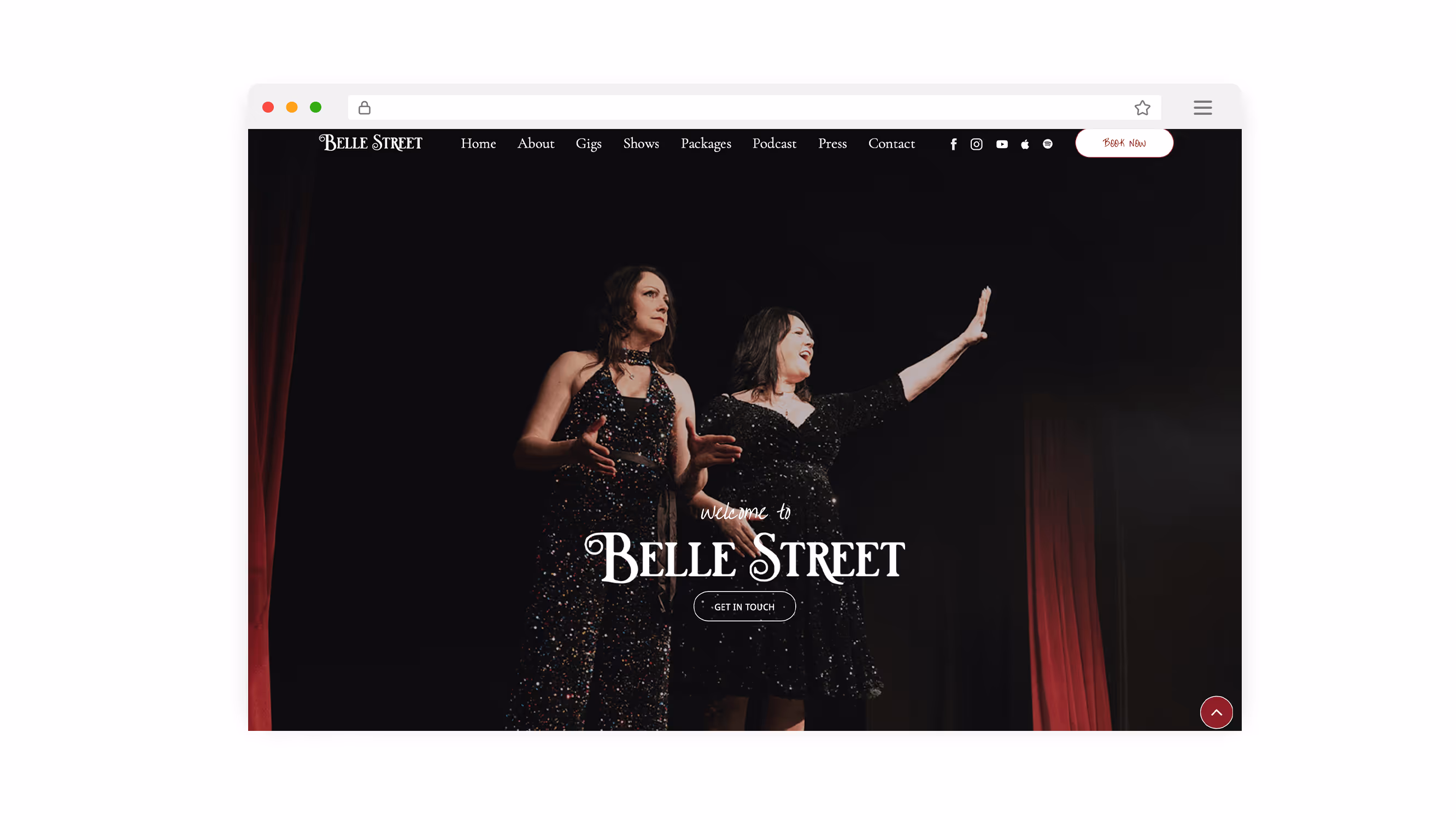 Mockup of the website of BelleStreet