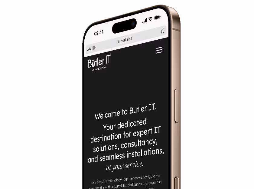 Mockup of the website of Butler IT